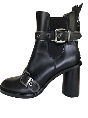 #ad AGL Attilio Giusti Leombruni Womens Boots Black Leather Ankle Buckle Sz 9.5 $465 $199.00