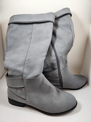 #ad Comfortview The Pasha Wide Calf Boot Women#x27;s Size 7WW Grey $29.99