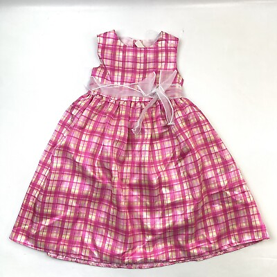 #ad Cherokee Plaid Multicolor Pink Summer Party Dress Girls Size 6 Casual $15.00