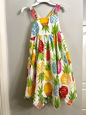 #ad #ad Girls Summer Pineapple Dress Size 7 $20.00