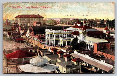 #ad eStampsNet The Pike Long Beach CA 1913 Postcard $3.50