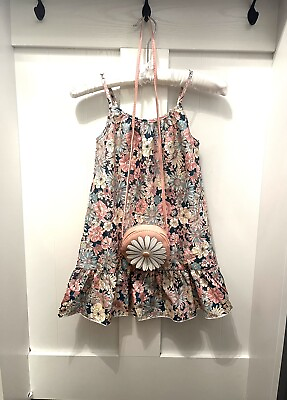 NEW Boutique Girls Floral Easter Dress Size 6Y WITH PURSE See Size Chart $17.90