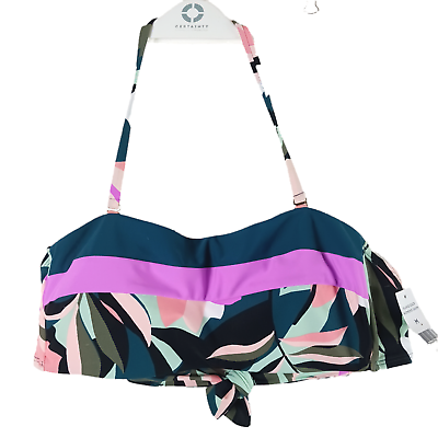 #ad Dip Swimsuit Bikini Top Island Escape Womens Size Medium Removeable Strap Tropic $13.98