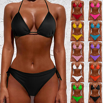 #ad #ad Womens Push Up Bikini Bra Strappy Set Bathing Suit Swimsuit Swimwear Beachwear $4.69