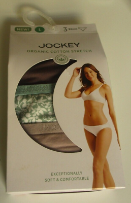 #ad 3 Jockey Organic cotton stretch Bikini Size Large Multi color Style 2880 374 $17.98