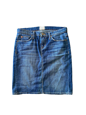 #ad Hudson Denim Skirt Long Blue Distressed Womens Size 31” Waist GUC $22.46