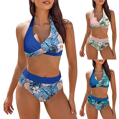 #ad Plus Size Bikini Sets For Women Floral Print Loose Fit Stretch Swimming Surfing $16.19