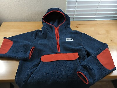 #ad The North Face Campshire Sherpa Fleece Pullover Hoodie Jacket Mens Large Blue $29.99
