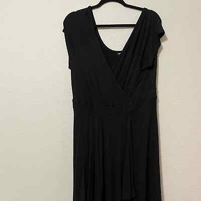 #ad Torrid Black Short Sleeve Ruffled Maxi Dress 1X $27.00