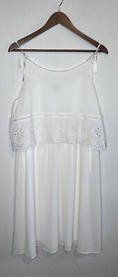 #ad Signature Studio Dress Womens XL White Boho Bride Wedding Tassel Coastal Cowgirl $35.00