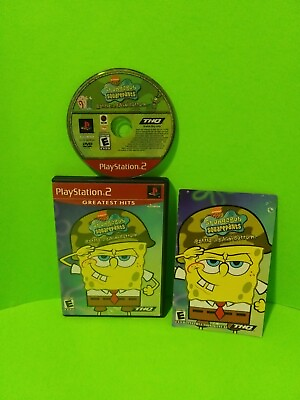 #ad SpongeBob Battle for Bikini Bottom PS2 Playstation 2 Rare Greatest Hits CIB $13.50