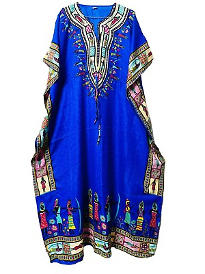 #ad Long African Kaftan Boho Dress Beach Cover Up Caftan Gown Nightwear Maxi Women $10.21