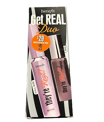 #ad Benefit Cosmetics Get Real Duo Full amp; Mini Size 36 Hour Mascara Jet Black NEW $15.18