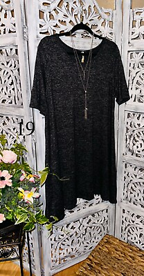 womens plus size short sleeved solid black dress 2x $26.95