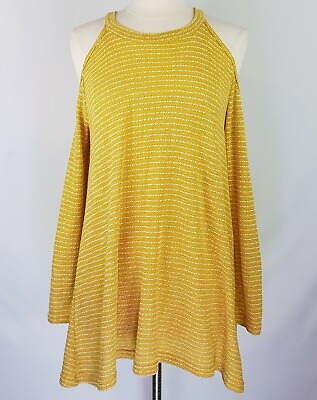 She amp; Sky Yellow Dress Cold Shoulder Medium $14.98