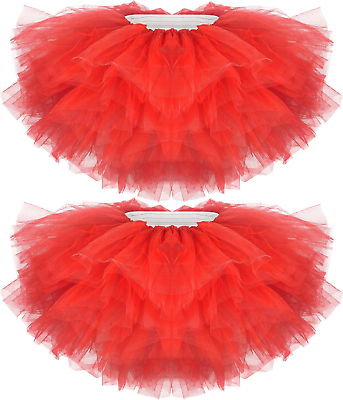 #ad #ad 2 Pack Tutu Skirt Women Adult Classic Elastic Skirt 5 Layered Tutu Christmas Tul $28.99