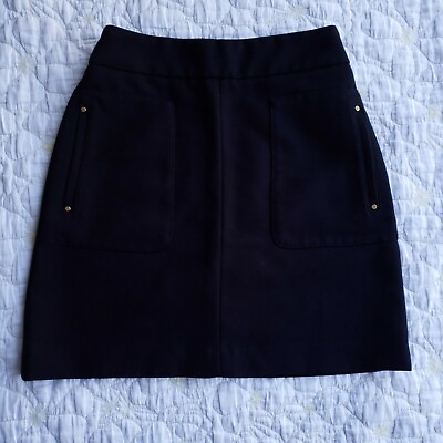 #ad Hamp;M Womens Black Mini Skirt Size 2 Pockets Gold Back Zipper Details $12.00