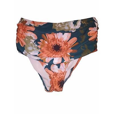 #ad Women#x27;s High Waisted Floral Print Swim Suit Bottoms Size Medium $9.99