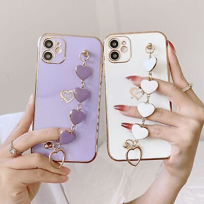 Fr iPhone 14 Pro Max 13 12 11 Cute Love Strap Shockproof Women Phone Case Cover $9.76