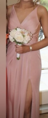 #ad Light Pink Prom Cocktail Long Dress Great Condition $22.00