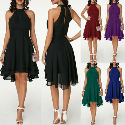 #ad Womens Chiffon Sleeveless Mini Dress Evening Party Cocktail Prom Dress Plus Size $28.90