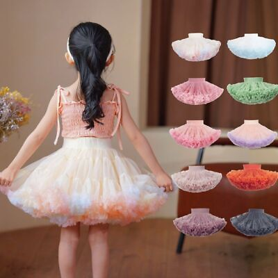 #ad Girls Cute Ballet Dance Party Skirt Tutu Skirt Fluffy Tulle Pettiskirt Princess $20.68