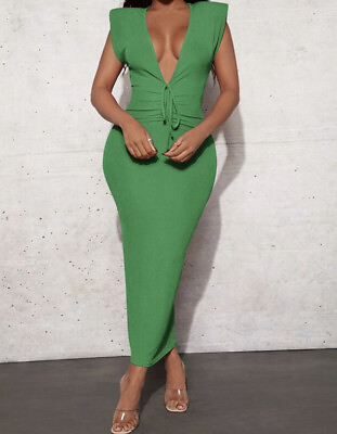 #ad green maxi dress xs new $18.00