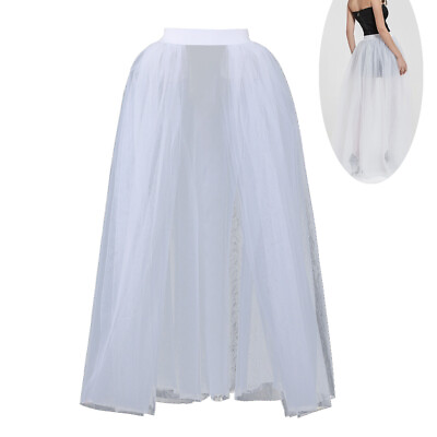 #ad Women#x27;s Overskirt Short Front Long Back Party Tutu Tulle Skirt Party Skirt Show $18.99