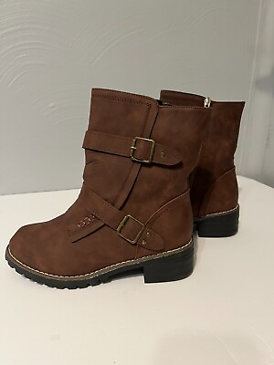 #ad Women#x27;s pull on ankle boots. Brown. NWOT $24.00