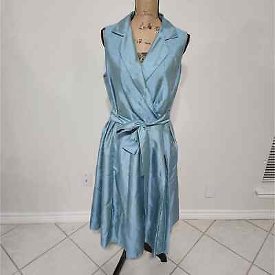 #ad Jones Studio satin belted shawl collar midi party dress plus size 16W $75.00
