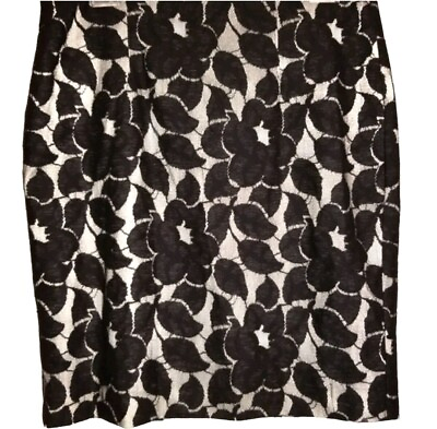 #ad Ann Taylor • Black Grey Lace Pencil Skirt $16.00