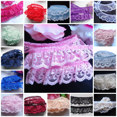 Ruffle Lace Trim 1 inch wide select color selling by the yard $1.99