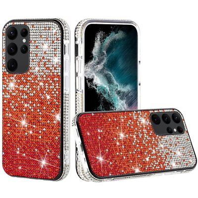 #ad For Samsung S23 Plus Party Diamond Bumper Bling Hybrid Case Cover Red $8.95