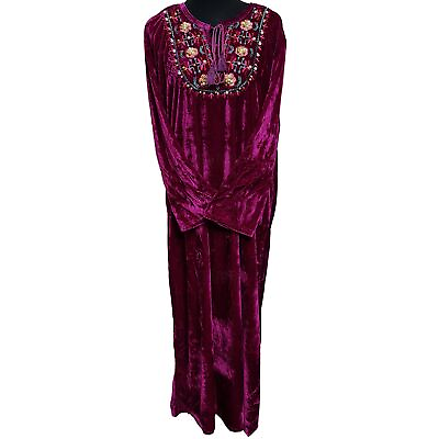 #ad Women Velvet Long Sleeve Maxi Dress Kaftan Farasha Abaya Robe Jilabiya $37.87