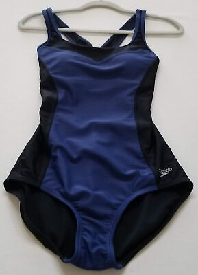 #ad #ad Speedo Swimsuit Women’s Small S Blue Black Color Block One Piece Padded Stretch $16.99
