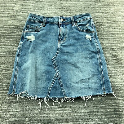 Old Navy Jean Skirt Size 4 Womens Mini Medium Wash Blue Denim $15.99
