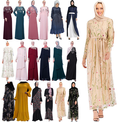 #ad Abaya Dubai Kaftan Women Muslim Long Maxi Dress Islamic Abayas Party Gown Caftan $50.15