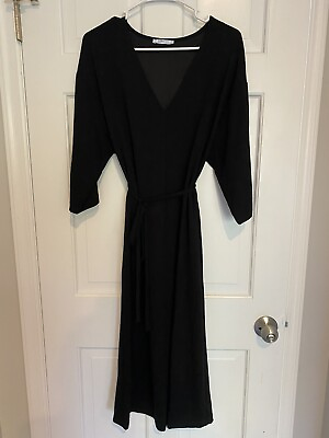 #ad Zara Collection Black Long Maxi Dress Black Size Small $14.99