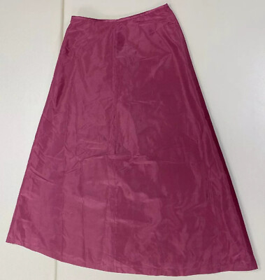 #ad #ad Laura Ashley Womens Bright Pink Zip Up A Line Midi Skirt sz 11 $8.00