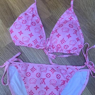 #ad #ad Sanrio Hello Kitty Designer Bikini Swimwear Women 2 Piece Bra Thong Bathing Suit $23.99