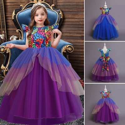 #ad Halloween Kids Girls Flower Long Maxi Dress Chirtmas Wedding Party Princess Gown $28.18