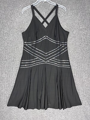 #ad Ever Pretty Dress Women#x27;s Plus Size 2XL Sequined Black Sleeveless A Line $21.59
