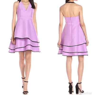 #ad NWT Halston Heritage Layered Halter Dress Size 4 $105.99