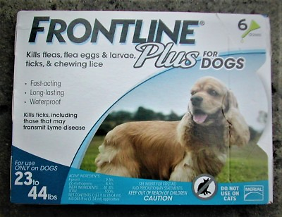 Frontline Plus for Dogs 23 44 lbs 6 pack 100% Genuine U.S EPA Approve $45.75