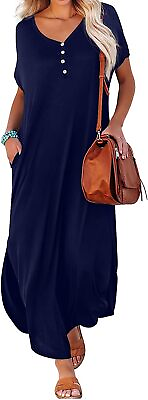 #ad GRECERELLE Women#x27;s Casual Long Dress Sleeveless Double Split Maxi Dresses $46.30