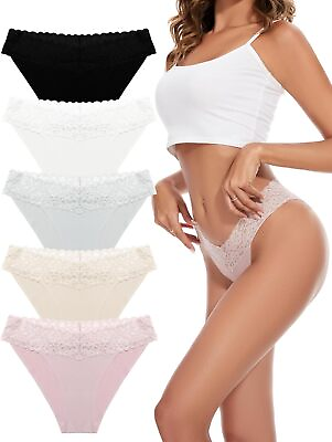 Jaywan Seamless Lace Bikini Panties for Women Cheeky Breathable Underwear No Sho $23.28