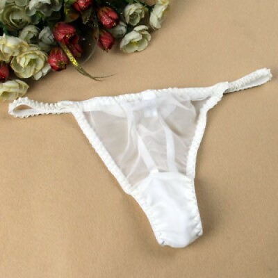 Womens Thongs Bikinis Transparent Knickers Silk Drawers Sexy Panties L hips 32quot; $12.21
