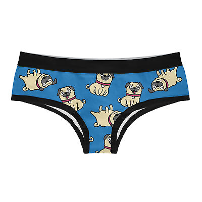 #ad Pugs Not Drugs Womens Panties Funny Bikini Brief Pug Graphic Dog Underwear $6.80