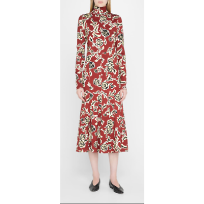 #ad Tanya Taylor Thea Turtleneck Floral Fit and Flare Maxi Dress 2x New $325.00