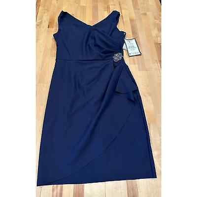 #ad Alex Evenings Dress Size 10 Blue Cocktail Dress Sleeveless New Retail $200 B28 $40.00